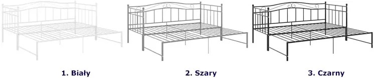 Szare metalowe łóżko rozkładane 90x200 cm A8-D07