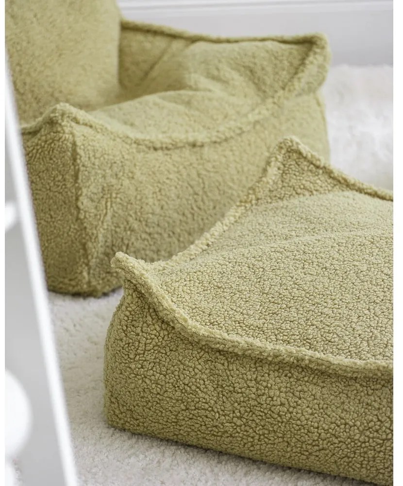 Zielony dziecięcy worek do siedzenia z materiału bouclé Chair – Wigiwama