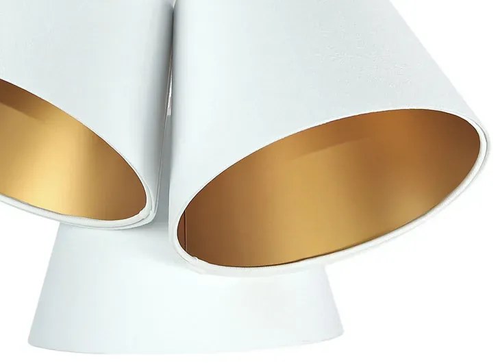 Biało złota lampa wisząca welurowa D8-D62