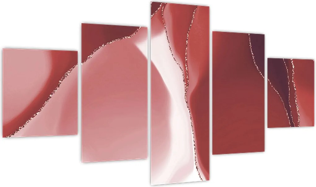 Obraz - Czerwony abstrakcyjny kwiat N⁰3 (125x70 cm)