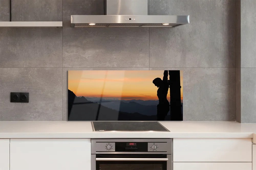 Szklany Panel Ukrzyżowanie o Zachodzie Słońca