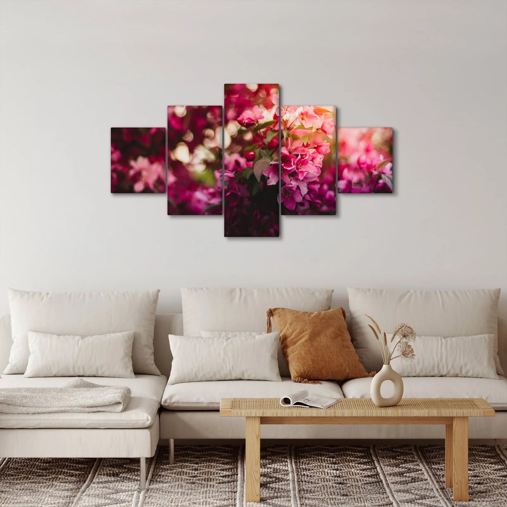 Obraz kwiatów malwy (125x70 cm)
