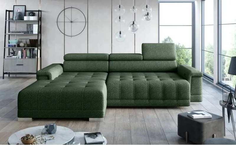 Narożnik CAMPO S z elektryczną regulacją siedziska Lewostronny w tkaninie MEMPHIS 12 WERSAL