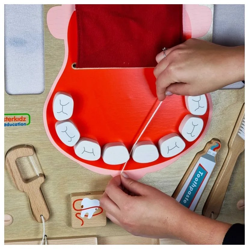 Masterkidz higiena jamy ustnej ścienna tablica sensoryczna flex montessori