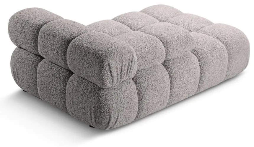 Jasnoszary moduł sofy z materiału bouclé (lewostronny) Bellis – Micadoni Home