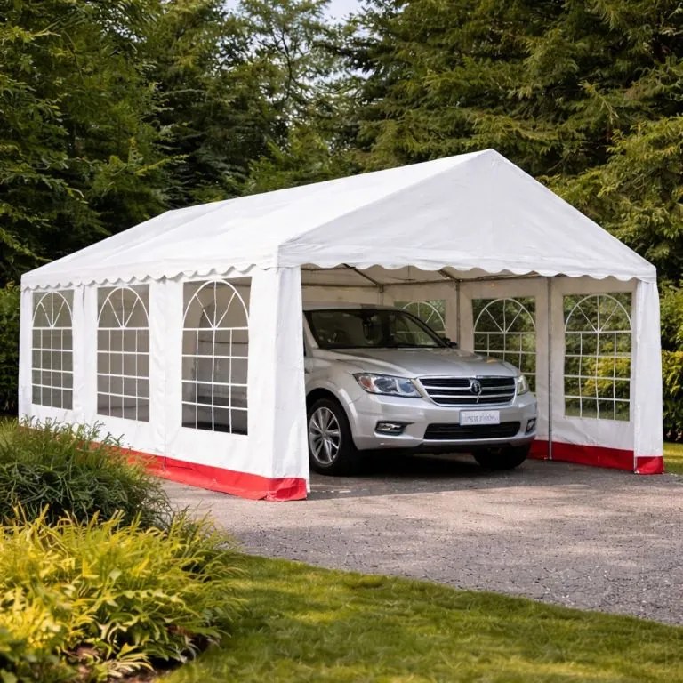 Namiot ogrodowy imprezowy 6×4 m, biały, PVC 400 g/m²