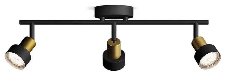 Philips - Oświetlenie punktowe CONDUIT 3xGU10/5W/230V czarne/mosiądz