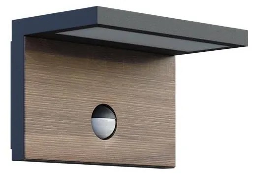 LED Oświetlenie zewnętrzne z czujnikiem NATURA LED/12W/230V 4000K IP54 brązowy/antracyt