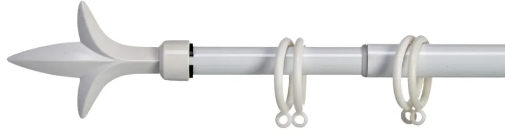 Biały metalowy karnisz VALANCE TRIDE 120-210 cm