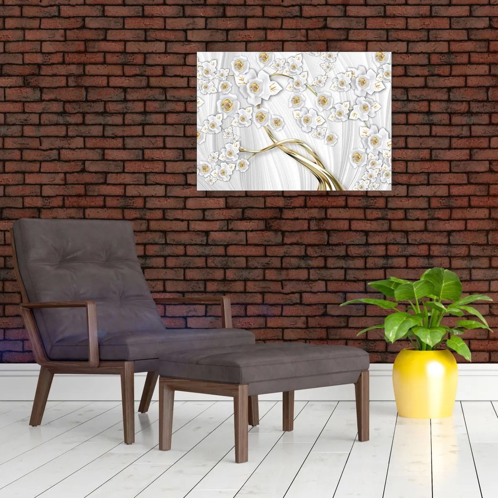 Obraz - Drzewo ze złotą ozdobą (70x50 cm)