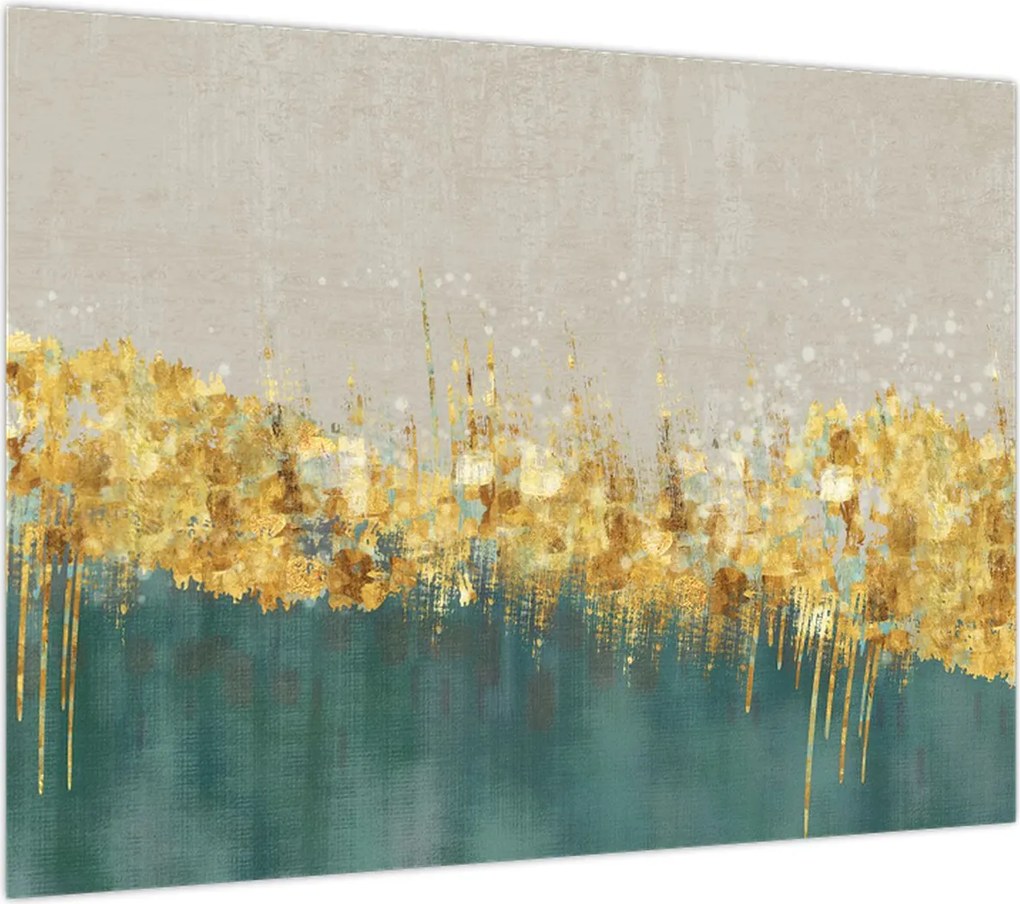 Obraz - Tekstura ze złotą dekoracją (70x50 cm)