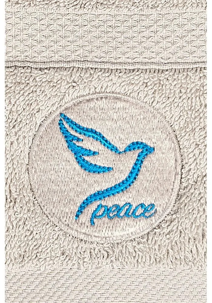 Beżowe bawełniane ręczniki zestaw 2 szt. frotte Peace – Foutastic