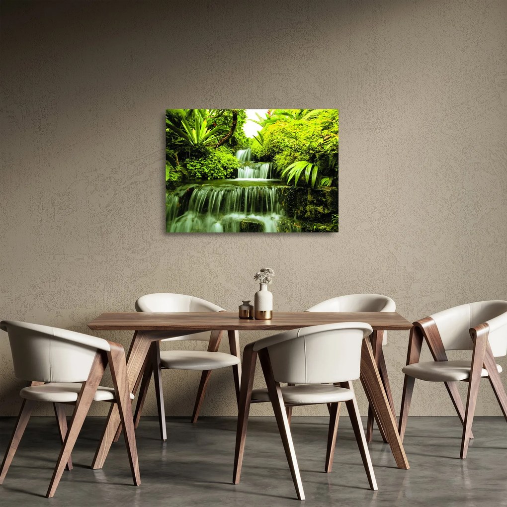 Obraz na szkle - Indonezyjskie wodospady (70x50 cm)