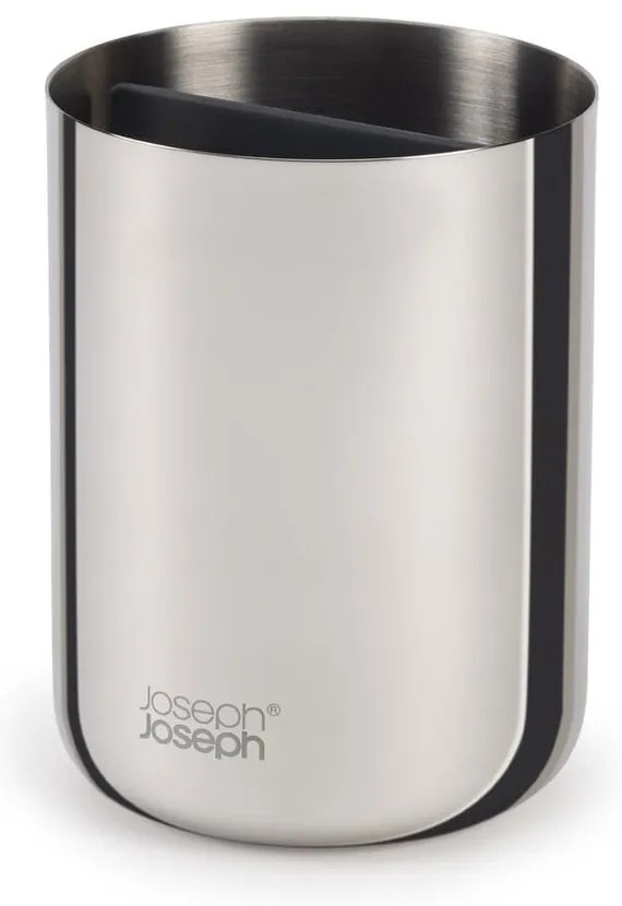 Kubek na szczoteczki do zębów ze stali nierdzewnej w kolorze srebra z połyskiem EasyStore Luxe – Joseph Joseph