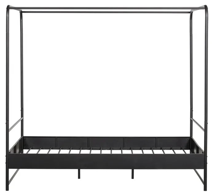 Czarne metalowe łóżko dwuosobowe vtwonen Bunk, 160x200 cm