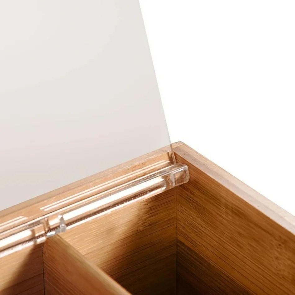Kesper 58903 Organizer na herbatę bambusowy, 6 przegródek, 22 x 21 x 9,5 cm