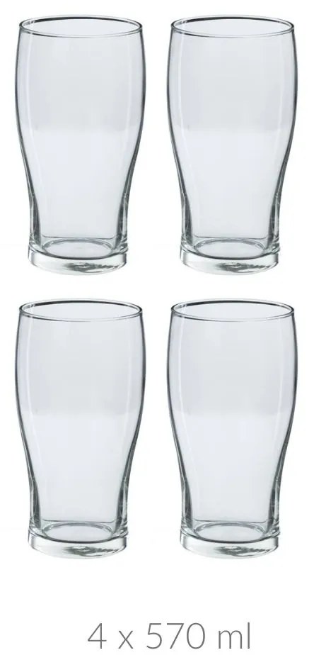 Szklanki do piwa, pinta, 4 szt. 570 ml