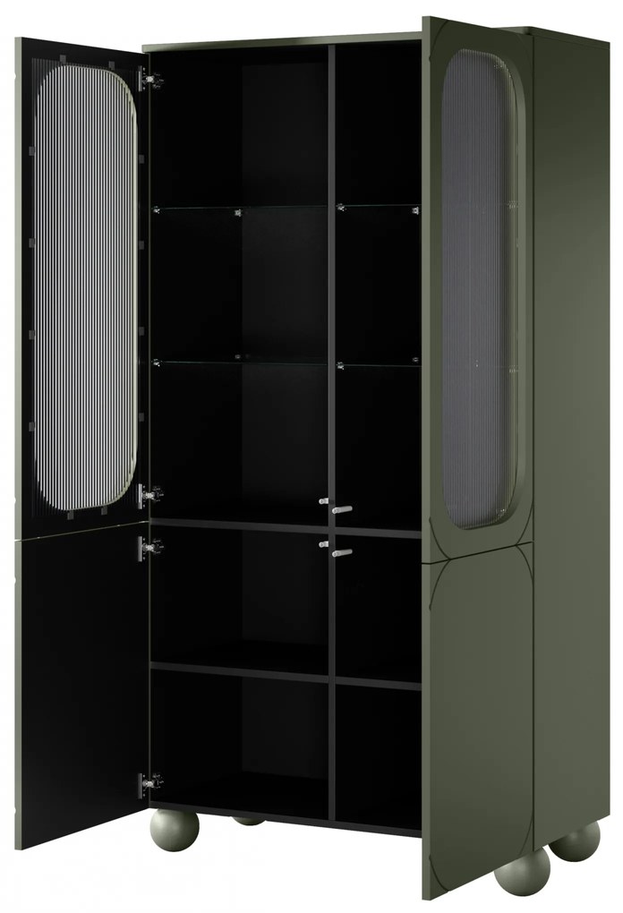 Witryna Sonatia II do salonu 100 cm - oliwka