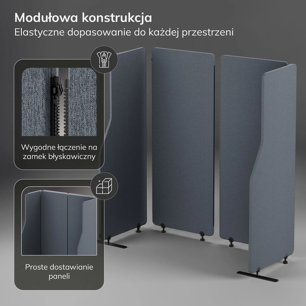 Parawan akustyczny SADIE Carbon Fog 240/145 cm