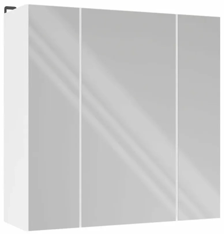 Biała trzydrzwiowa lustrzana szafka łazienkowa 60cm R5-L21