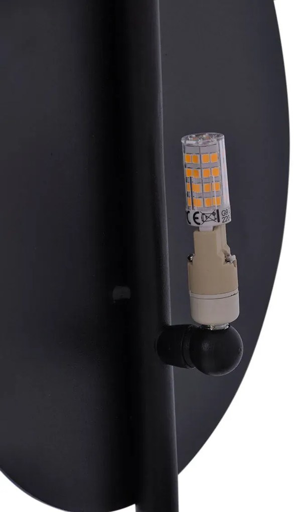 Czarny industrialny kinkiet metalowy - S869-Fisel
