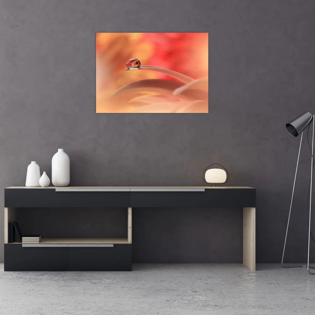 Obraz kwiecistej kropli rosy (70x50 cm)