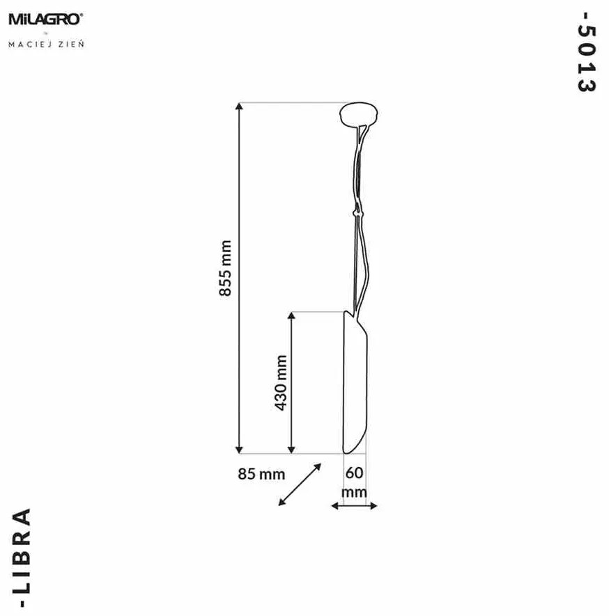 Lampa Wisząca LIBRA 1xE14 złota