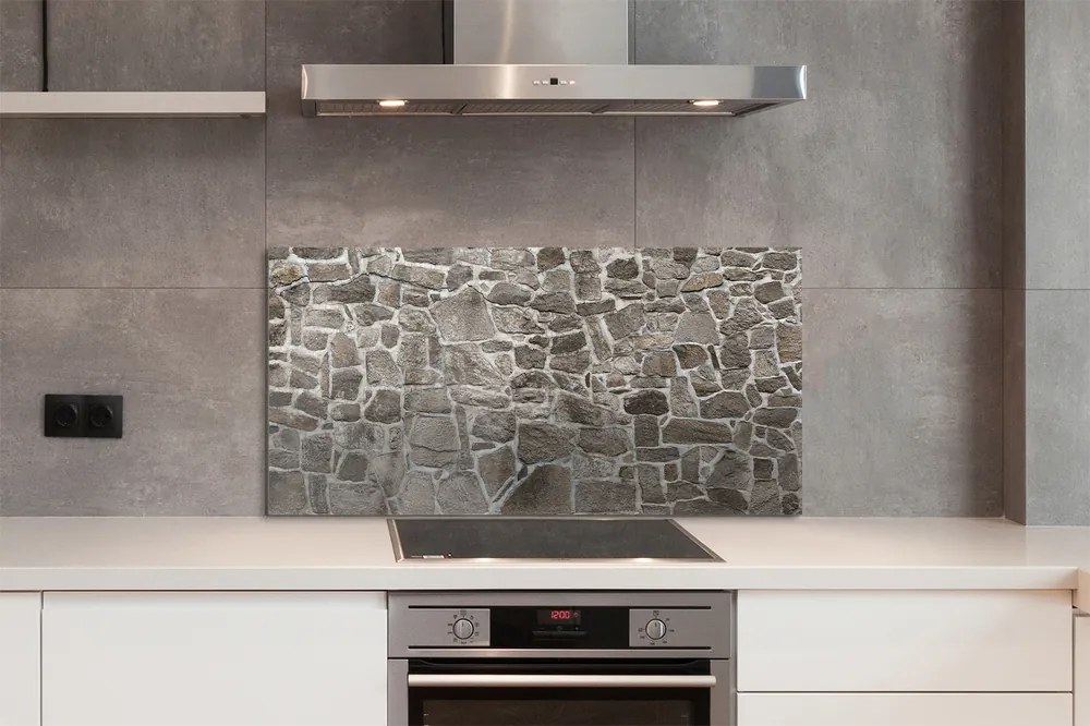 Szkło do Kuchni na Ścianę Mieszana Ściana Betonowo-Ceglana