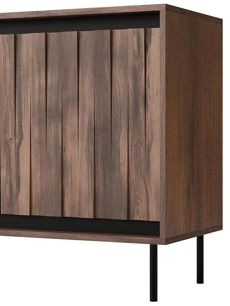 Orzechowa niska komoda na nóżkach D9-T19