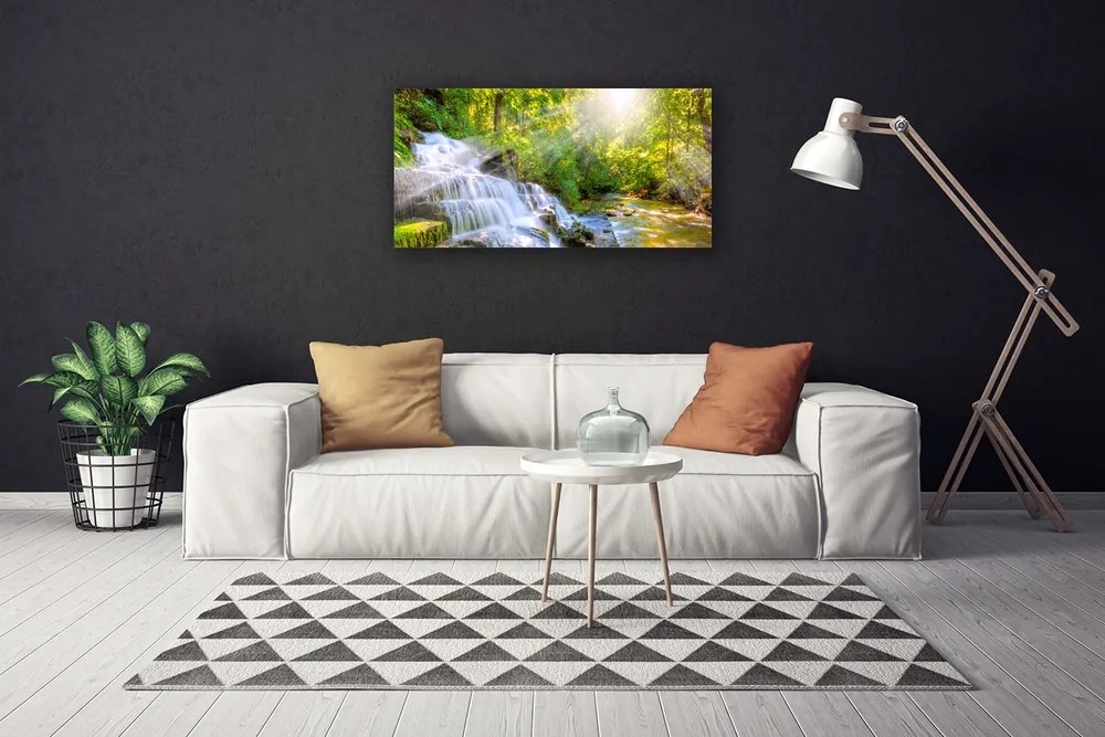 Obraz canvas na ścianę Leśny Potok i Wodospad