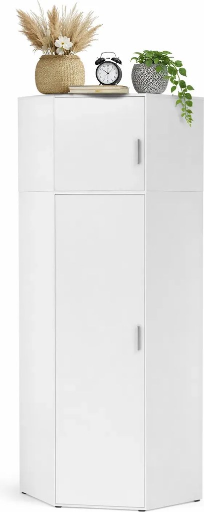 Szafa biała narożna z nadstawką L3-H31