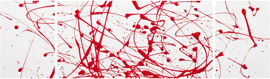 Obraz przy użyciu techniki drippingu (170x50 cm)
