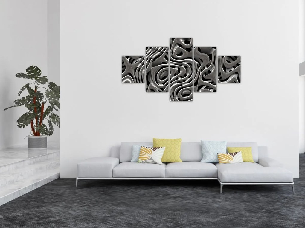 Obraz - Metaliczna abstrakcja (125x70 cm)