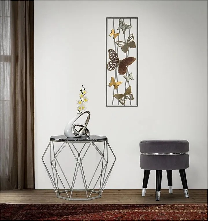 Niski Stołek VKH457, Szary, 35x35x40,5 cm, Kendra Home