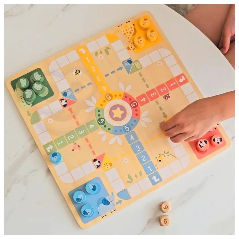 Woopie green gry planszowe logiczne 2w1 ludo chińczyk + uwolnij zwierzątka