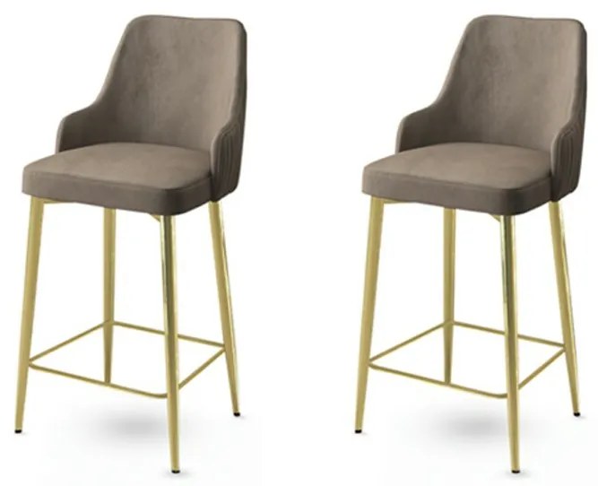 Zestaw krzeseł barowych Enox Cappuccino and Gold,2 szt., 2 szt.