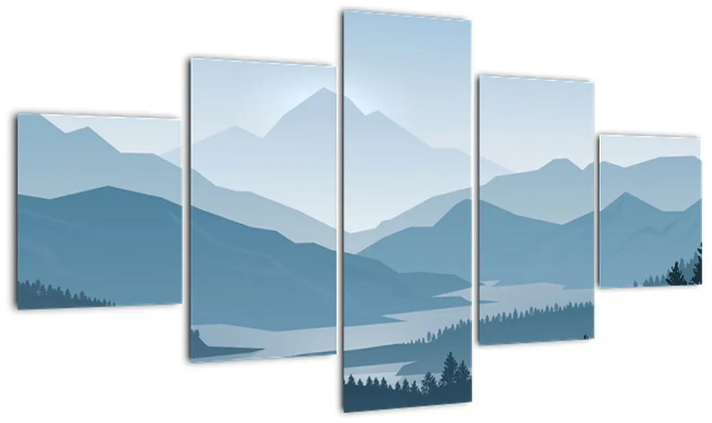 Obraz - Góry oczami grafika (125x70 cm)