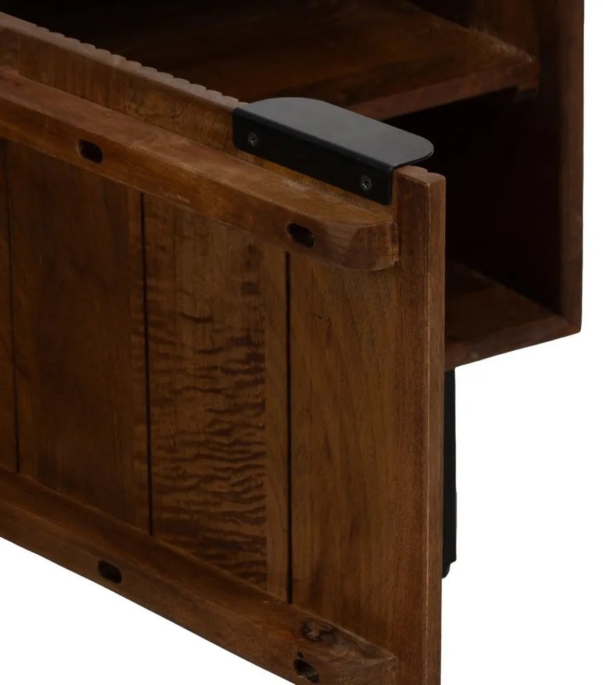 Brązowa szafka pod TV z litego drewna mango 140x50x40 cm Sagara – Ixia