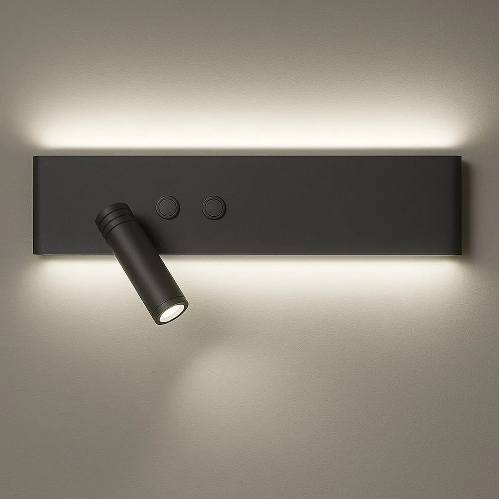 Kinkiet, lampka nocna Resort Czarny Lewy 10W + 3W LED 4000K
