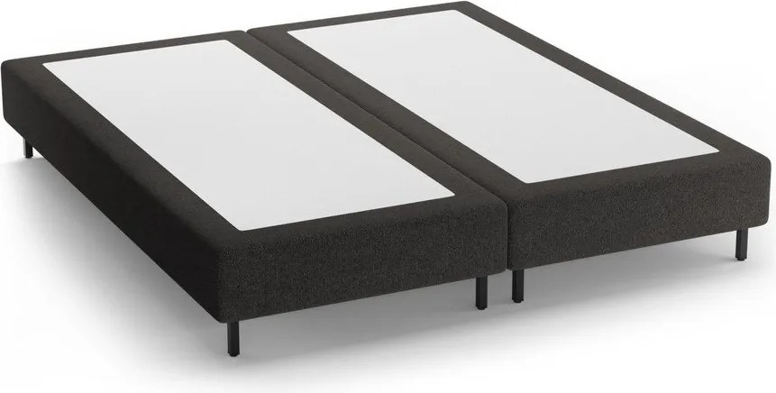 Czarne tapicerowane łóżko dwuosobowe bez zagłówka 140x200 cm Whale – Micadoni