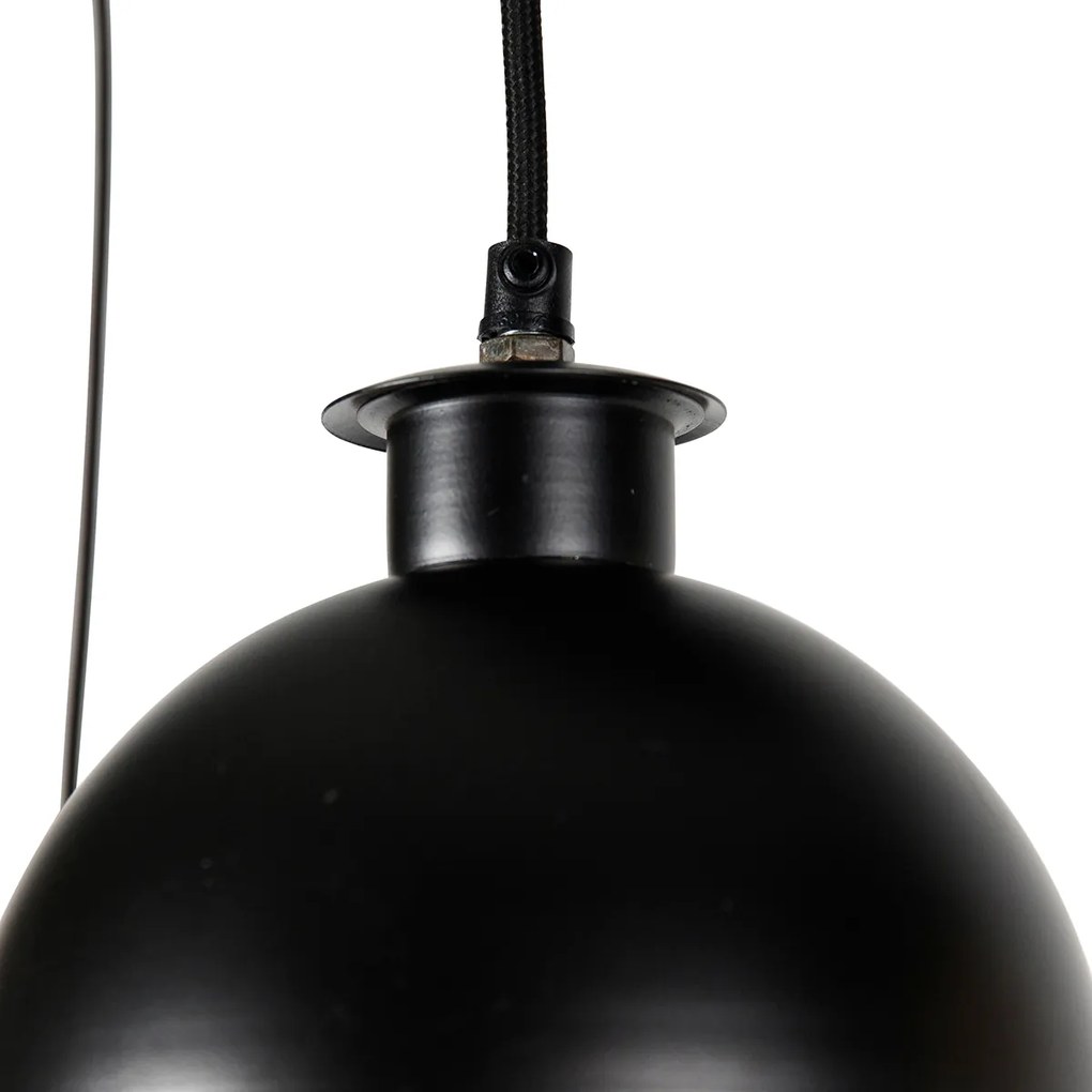 Industrialna lampa wisząca czarna z mosiądzem 5-światłowa - HaichaPrzemysłowy Oswietlenie wewnetrzne