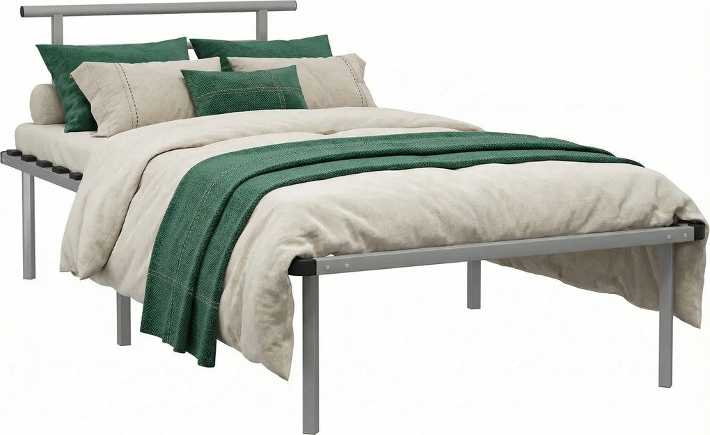 Szare metalowe łóżko pojedyncze 100x200 cm F0-Z53