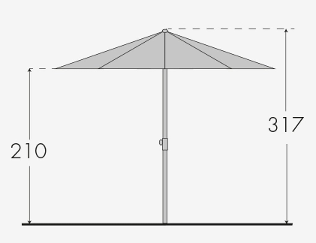 Doppler ACTIVE TELE 340 cm – parasol z centralnym masztem i funkcją nachylenia - Towar z drobną wadą (S320)