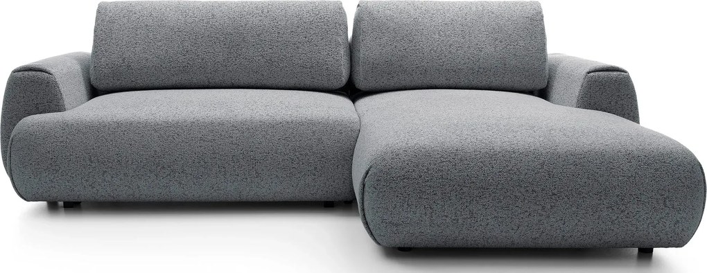 Popielata kanapa narożna rozkładana z pojemnikiem F4-L82