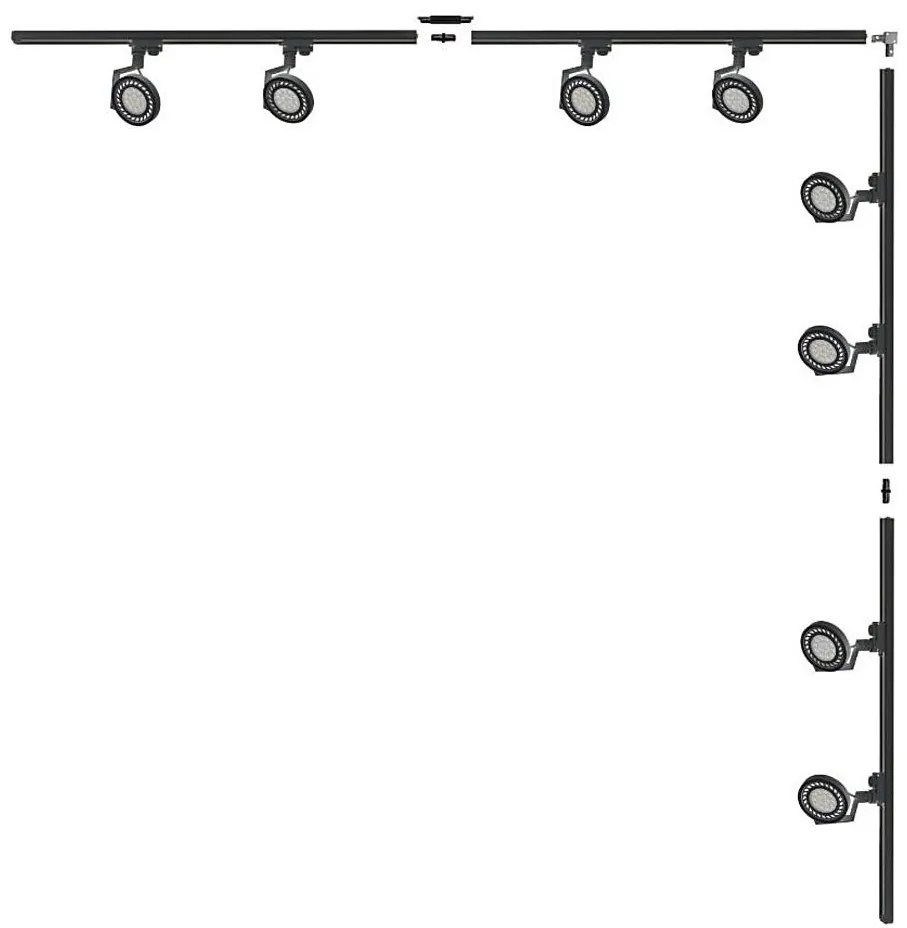 Zuma Line 3590 - Oprawa punktowa w systemie szynowym MASTER 8xGU10/15W/230V czarna