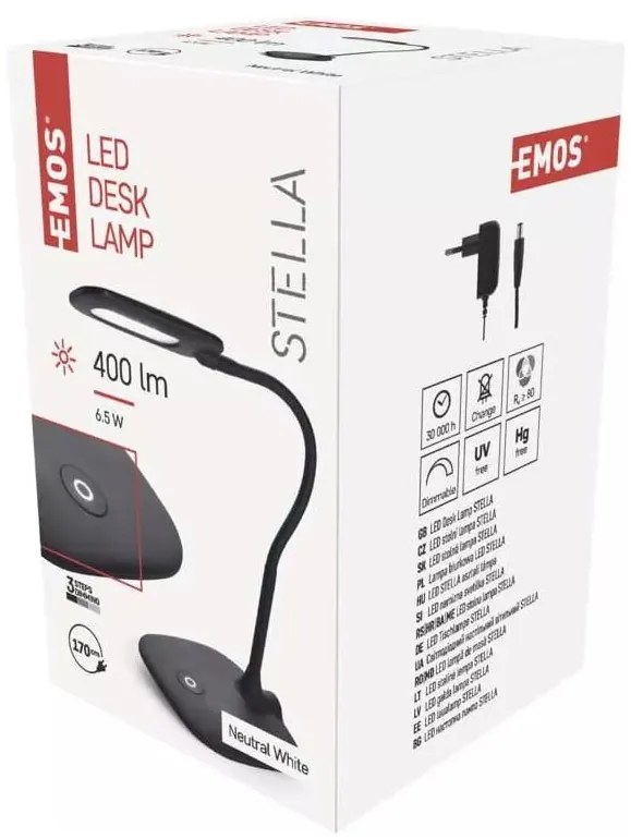 Lampa stołowa LED ze ściemniaczem w kolorze matowej czerni (wys. 55 cm) Stella – EMOS