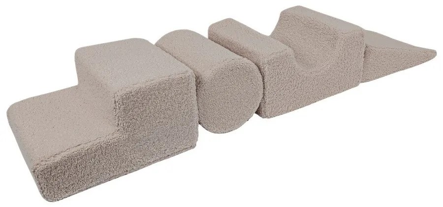 Szary tekstylny piankowy plac zabaw 4 szt. wysokość 30 cm 45x170 cm Montessori – Meowbaby