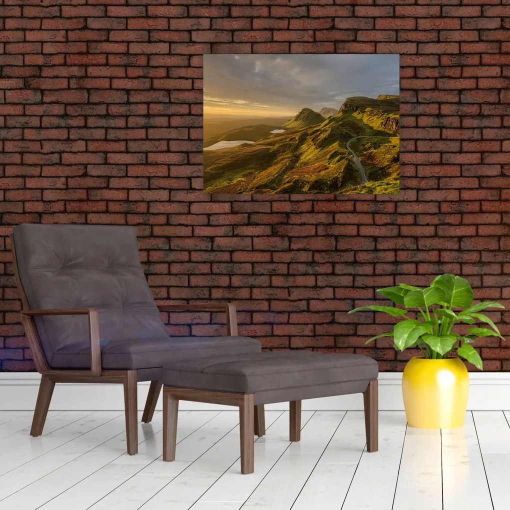 Obraz na szkle - pasmo górskie (70x50 cm)