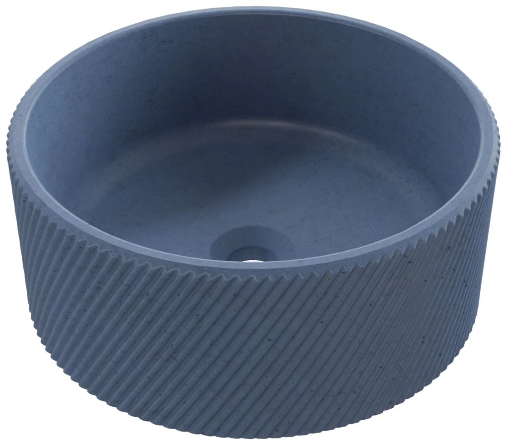 Umywalka betonowa nablatowa okrągła bez otworu na baterię 37 cm VIJA | różne kolory : Kolor - Jagodowy
