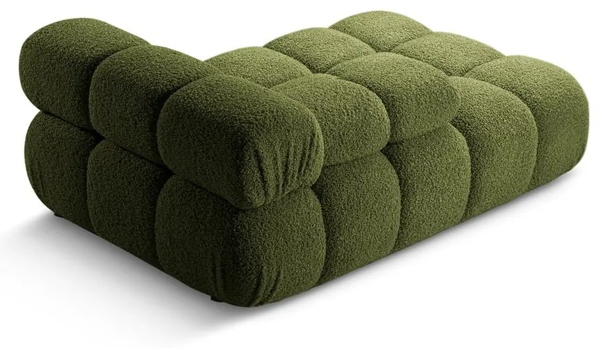 Zielony moduł sofy z materiału bouclé (lewostronny) Bellis – Micadoni Home
